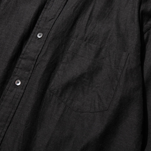COMOLI / コモリ | コットンネル バンドカラーシャツ - Charcoal  
