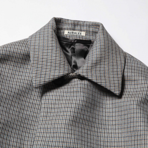 AURALEE / オーラリー | DOUBLE FACE CHECK SOUTIEN COLLAR COAT 