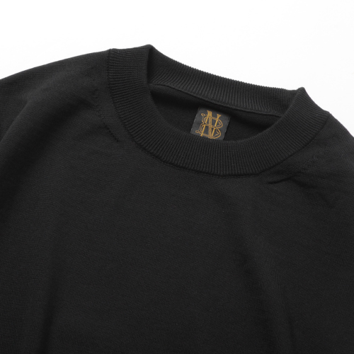 BATONER / バトナー | BABY WOOL CREW NECK (メンズ) - Black | 通販 