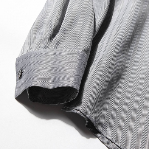 NEON SIGN / ネオンサイン | HERRINGBONE STRIPE ZIP SHIRT - Black 