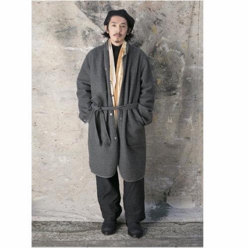Porter Classic / ポータークラシック | FLEECE GOWN COAT - Gray 
