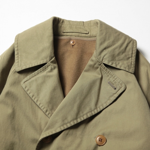 COMOLI / コモリ | コットンギャバ ダブルブレステッドコート - Khaki 