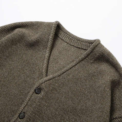 crepuscule / クレプスキュール | Moss Stitch V/N Cardigan - Khaki 