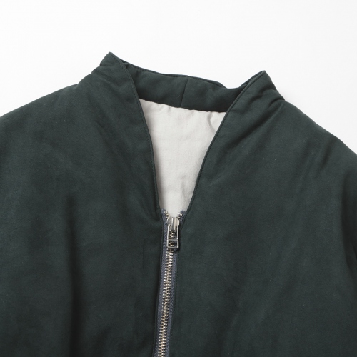 URU / ウル | FAKE LEATHER - ZIP UP BLOUSON - D.Green | 通販 - 正規 