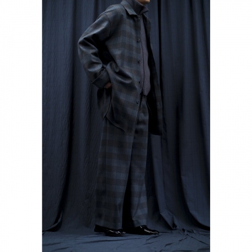 URU / ウル | WOOL CHECK OVER SHIRTS - Gray | 通販 - 正規取扱店 