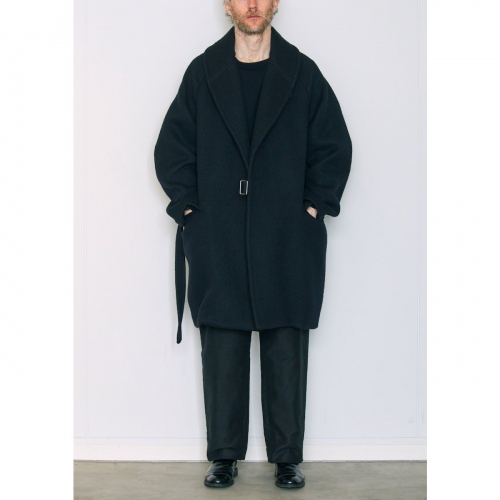 COMOLI / コモリ | ウール ショールカラーコート - Navy | 通販 - 正規  