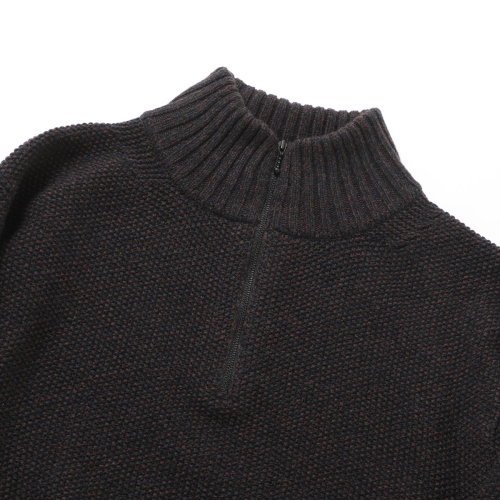 crepuscule / クレプスキュール | Wool Kanoko Half Zip P/O - F Black 