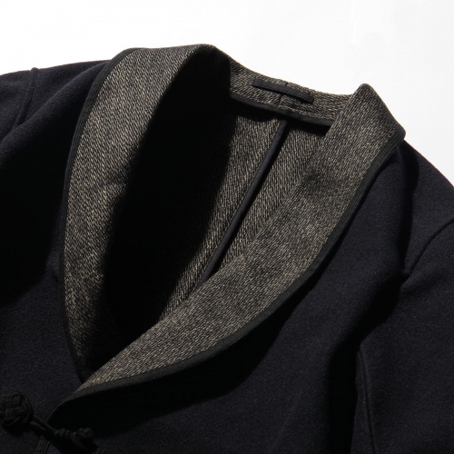 COMOLI / コモリ | ウールサテン スモーキング ジャケット - Navy  