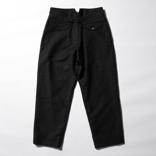 COMOLI / コモリ | モールスキン バックストラップパンツ - Black 