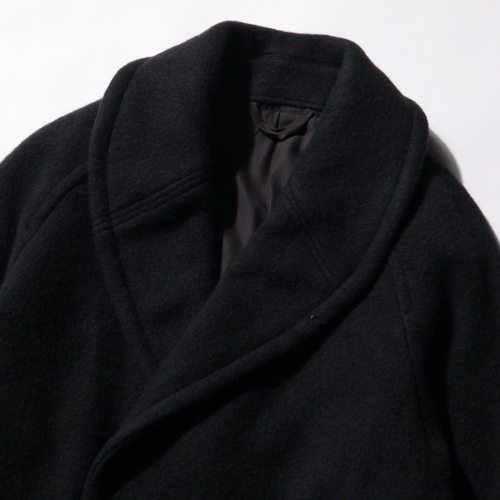 COMOLI / コモリ | ヤクウール ショールカラーコート - Navy | 通販 