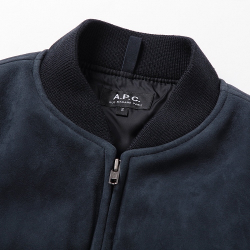A.P.C. / アーペーセー | オイルドゴート スエードブルゾン - Dark 