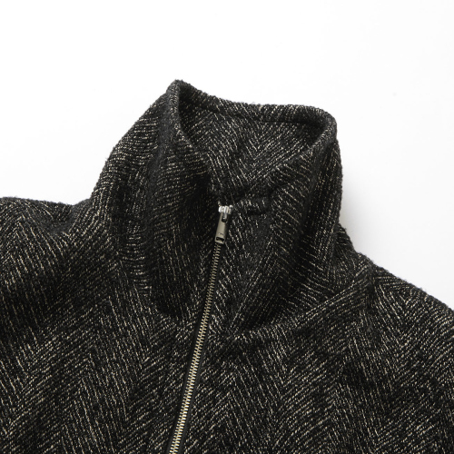 YOKE / ヨーク | TWEED STAND COLLAR ZIP BLOUSON - Black | 通販 