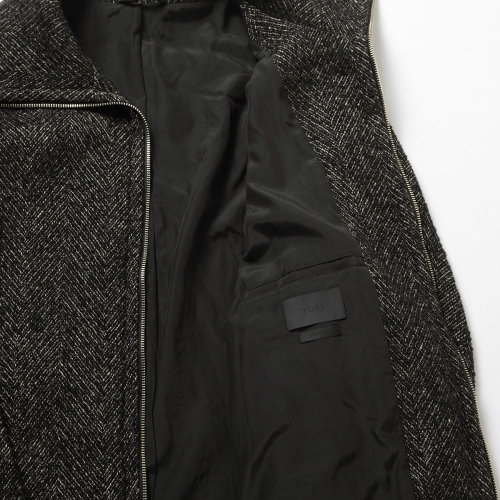 YOKE / ヨーク | TWEED STAND COLLAR ZIP BLOUSON - Black | 通販 