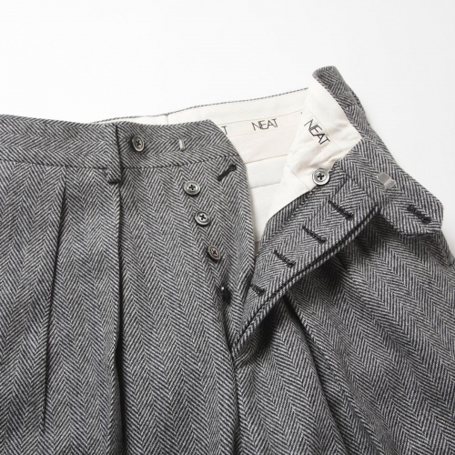 NEAT / ニート | FLANNEL HERRINGBONE / Standard - Black × White 