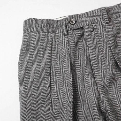 NEAT / ニート | FLANNEL HERRINGBONE / Standard - Black × White 
