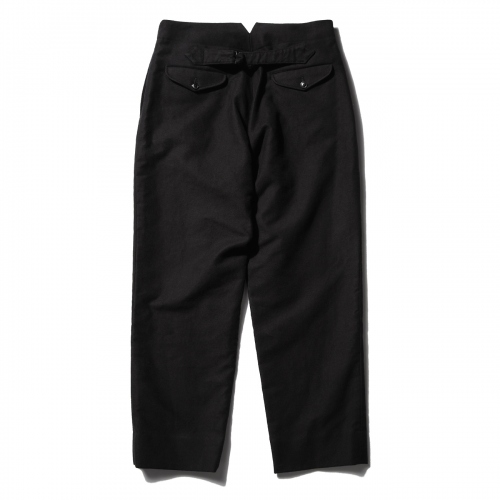 COMOLI / コモリ | モールスキン バックストラップパンツ - Black 
