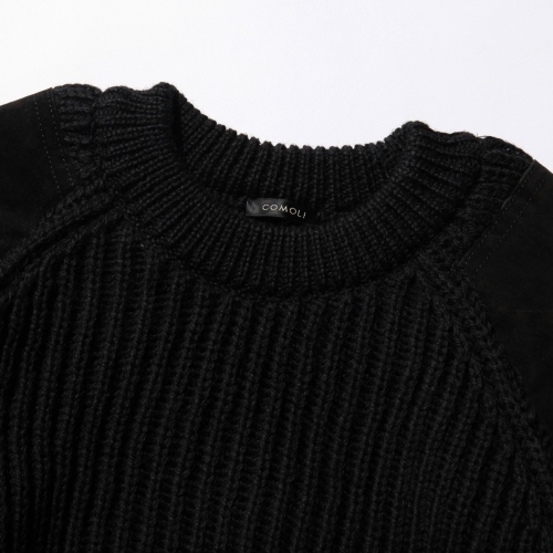 COMOLI / コモリ | BLACK SHEEP別注 ガンパッチニット - Black | 通販 