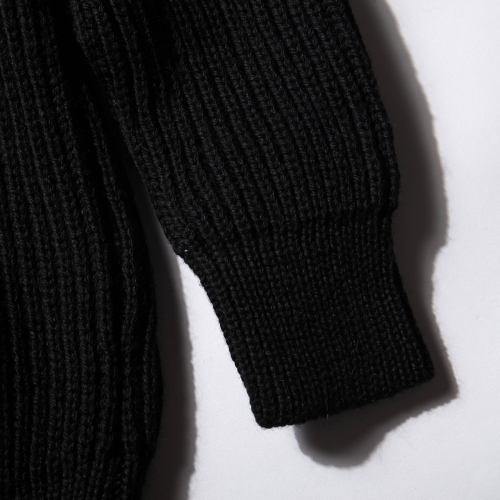 COMOLI / コモリ | BLACK SHEEP別注 ガンパッチニット - Black | 通販 