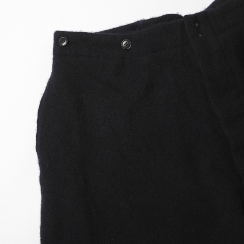 COMOLI / コモリ | 縮絨ウール バックストラップパンツ - Navy | 通販 