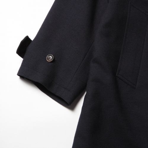 URU / ウル | WOOL GABARDINE / BALMACAAN COAT - Navy | 通販 - 正規 