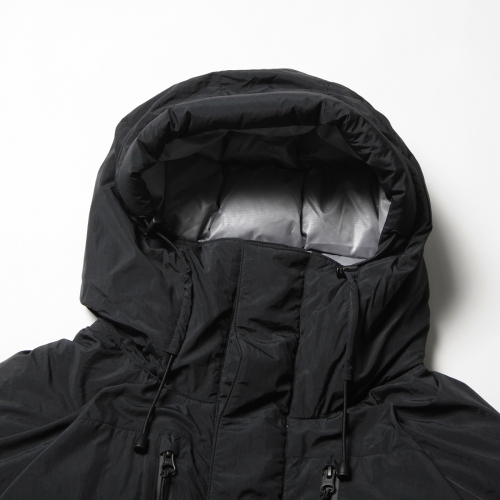 URU / ウル | NYLON DOWN / ZIP UP HOODED BLOUSON - Black | 通販 