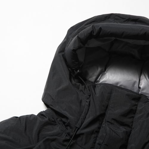 URU / ウル | NYLON DOWN / ZIP UP HOODED BLOUSON - Black | 通販 