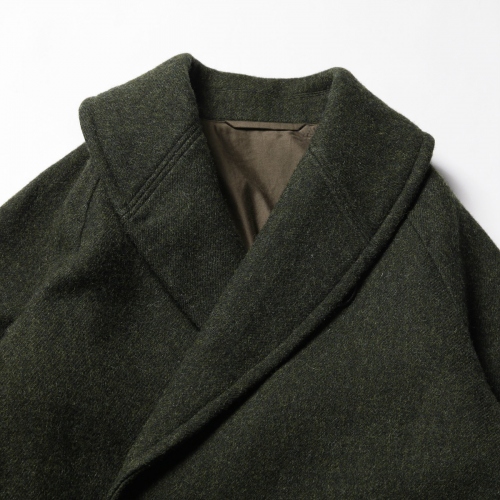 COMOLI / コモリ | ウール ショールカラーコート - Green | 通販 