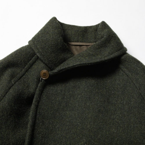 COMOLI / コモリ | ウール ショールカラーコート - Green | 通販 