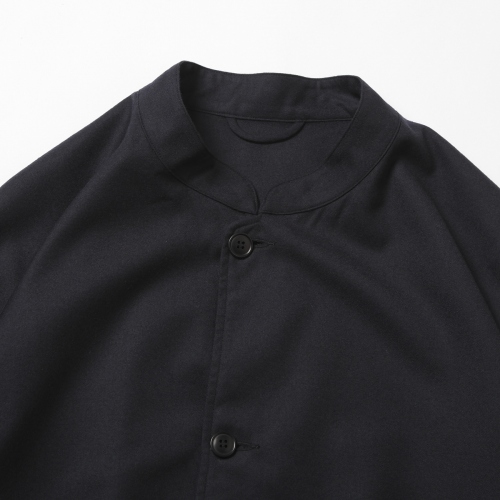 COMOLI / コモリ | ウールフラノ スタンドカラージャケット - Navy 