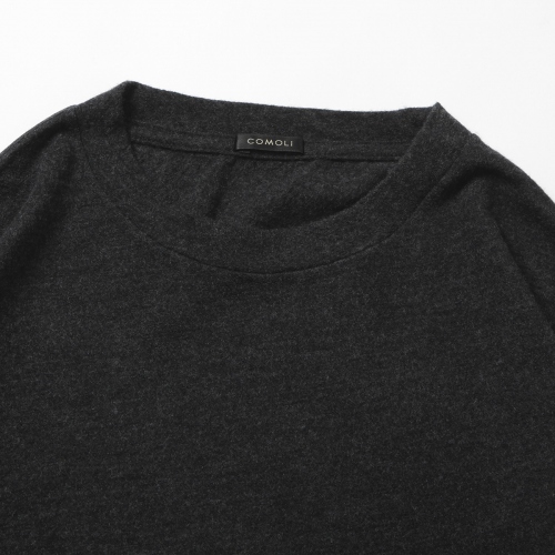 COMOLI / コモリ | ウール天竺 長袖クルー - Charcoal | 通販 - 正規 