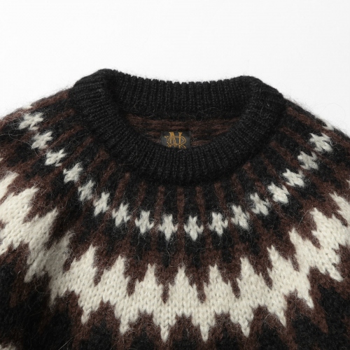 BATONER / バトナー | MOHAIR NORDIC CREW NECK (レディース) - Black 
