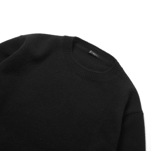 COMOLI / コモリ | ラムズウール クルーネックニット - Black | 通販 