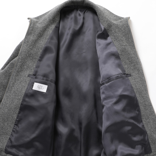 URU / ウル | WOOL LIGHT TWEED - ZIP UP BLOUSON - M.Gray | 通販 