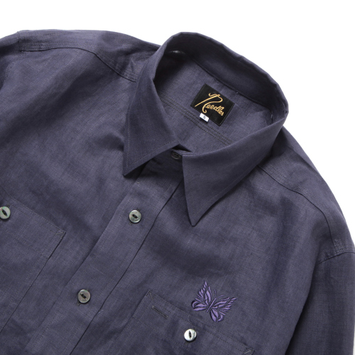 Needles / ニードルズ | Work Shirt - Linen Canvas - Purple | 通販 