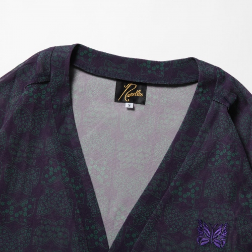 Needles / ニードルズ | V Neck Cardigan - Poly Mesh / Pt 