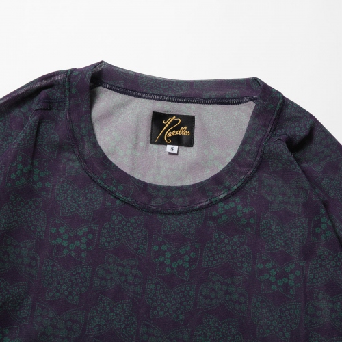 Needles / ニードルズ | L/S U Neck Tee - Poly Mesh / Pt. - Papillon 