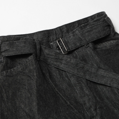 COMOLI / コモリ | デニム ベルテッドパンツ - Black / Ecru | 通販  