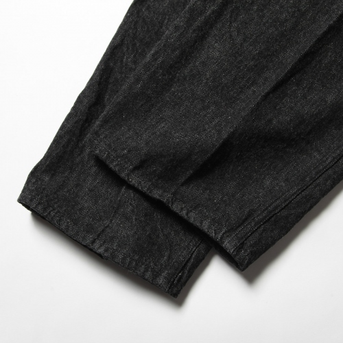 COMOLI / コモリ | デニム ベルテッドパンツ - Black / Ecru | 通販 