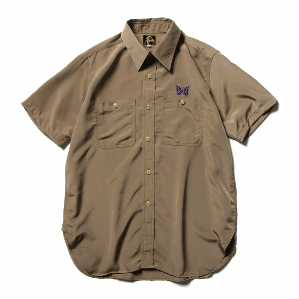 Needles / ニードルズ | S/S Work Shirt - Poly Cloth - Camel | 通販