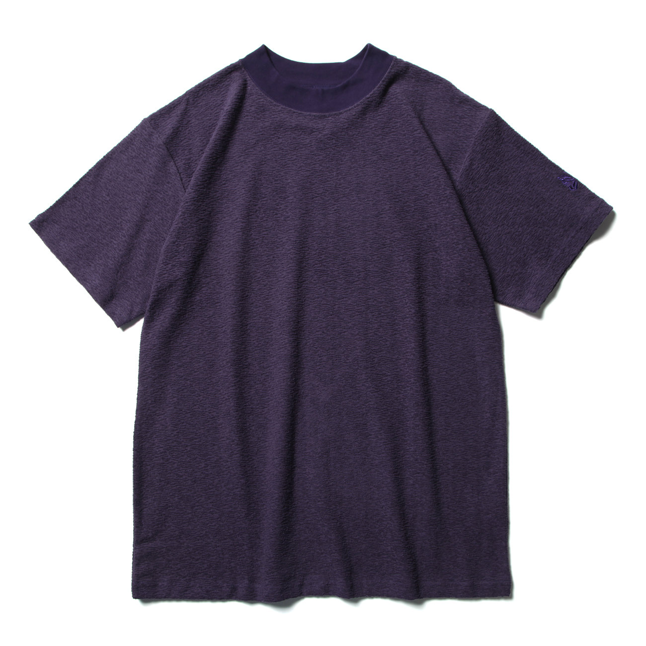 S/S Mock Neck Tee - Cotton Pile Jersey - Purple
