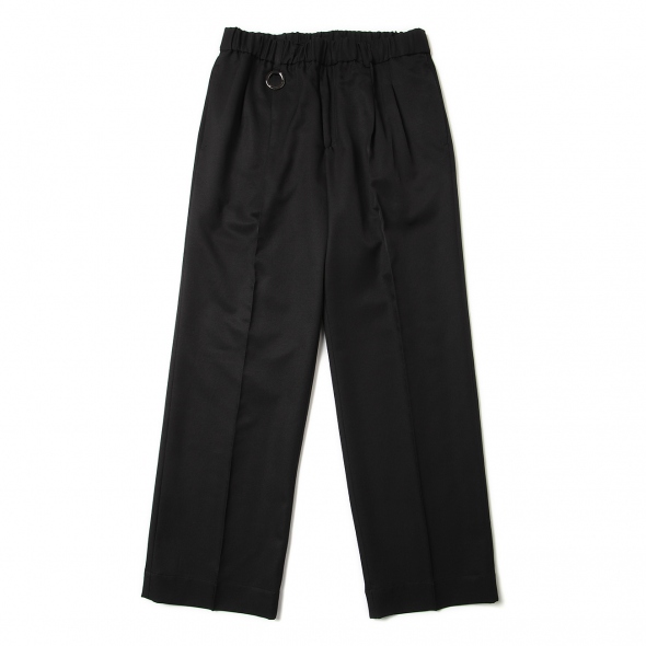 th products QUINN ワイドテーラードパンツ シルク混 ブラック th products / ティーエイチプロダクツ | QUINN / Wide Tailored Pants
