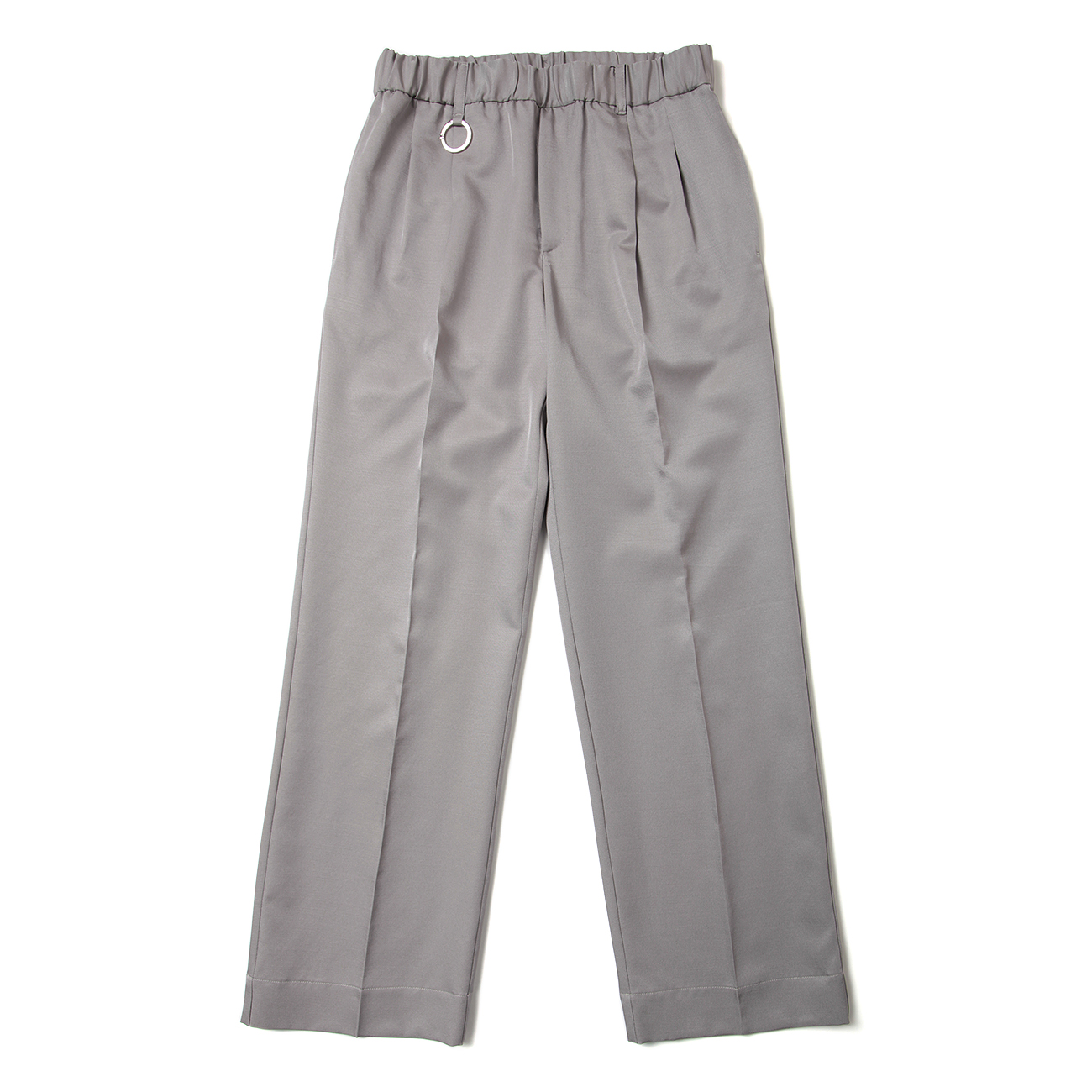 QUINN / Wide Tailored Pants Wool×Silk- Gray