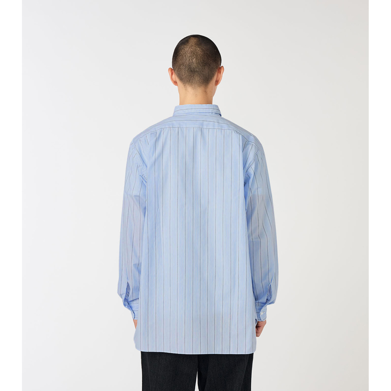 nanamica / ナナミカ | Regular Collar Stripe Wind Shirt - Gray