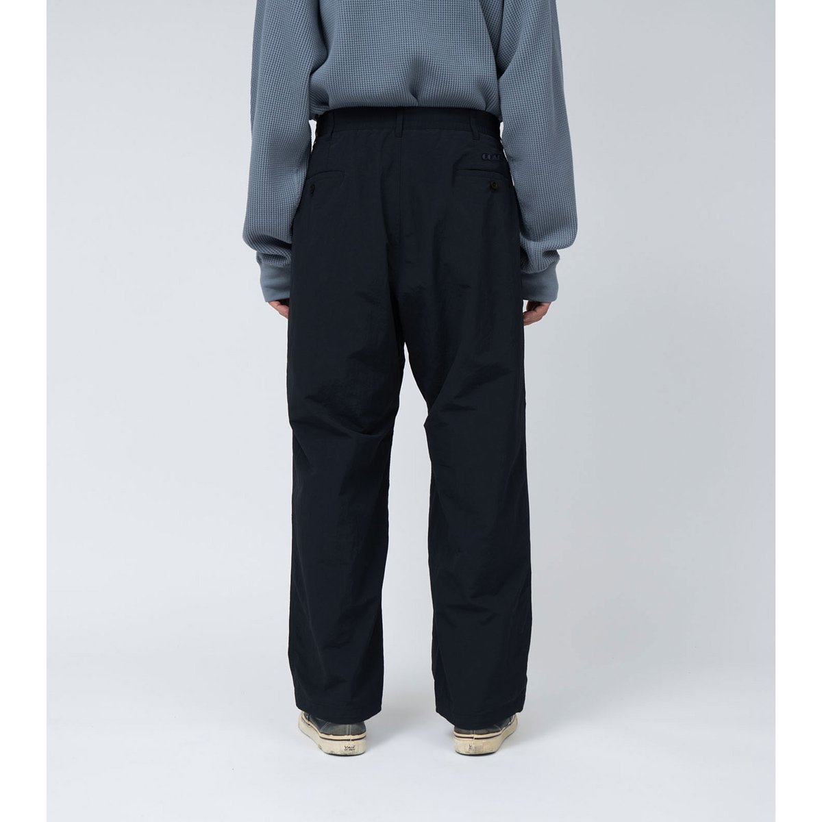 as'on ブラック パンツ Mサイズ 選べる3サイズ／4カラー 】2WAYウエストコードサイドライン