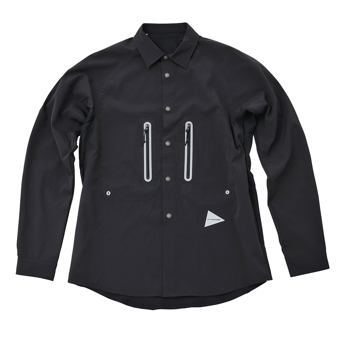 and wander / アンドワンダー | tech long sleeve shirt (M) - Black