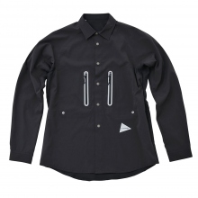 and wander / アンドワンダー | tech long sleeve shirt (M) - Black