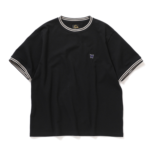 Needles / ニードルズ | Ringer Tee - Cotton Pique - Black | 通販
