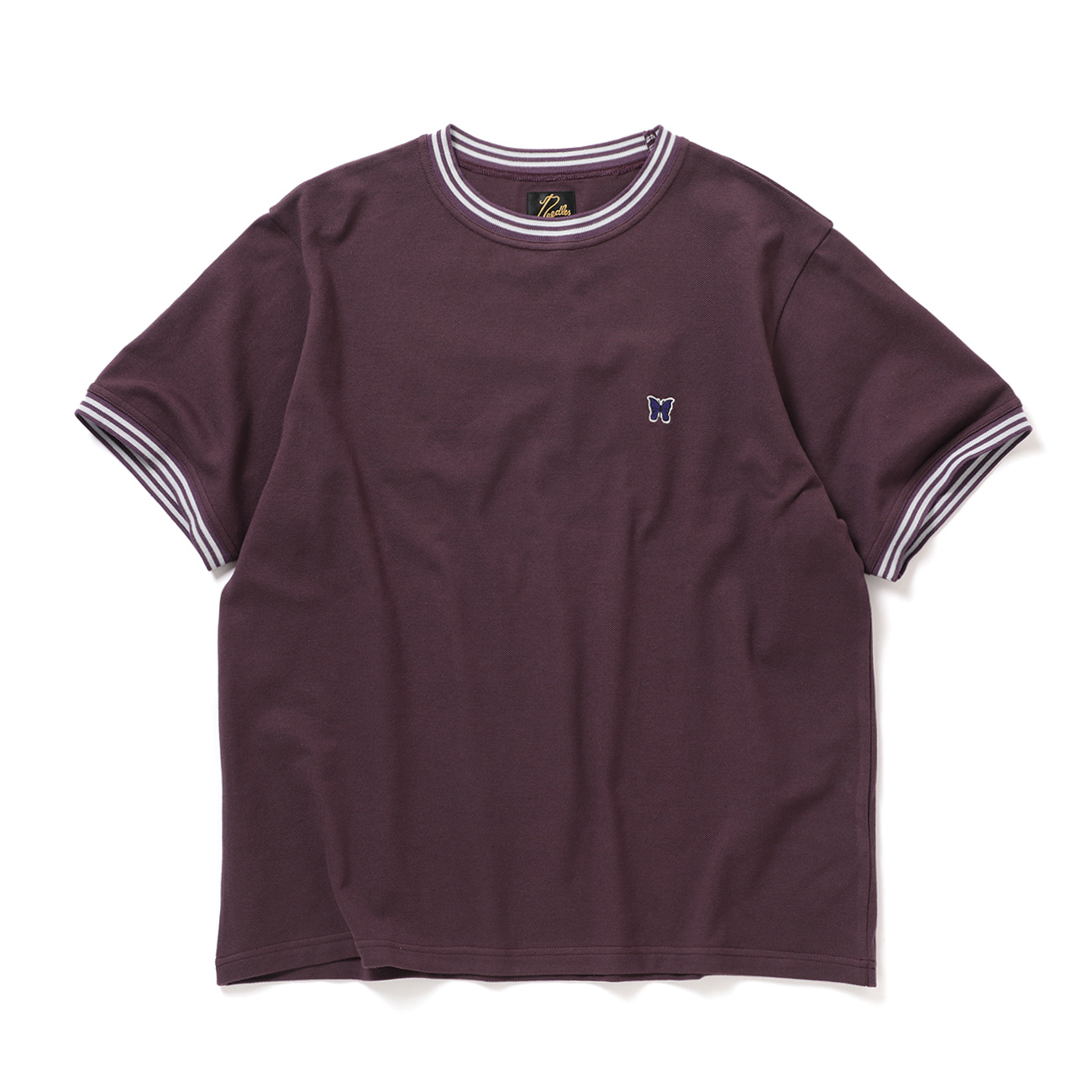 トップス NEEDLES TRACK SHIRT DARK PURPLE /L Needles / ニードルズ | Ringer Tee - Cotton Pique - Purple | 通販