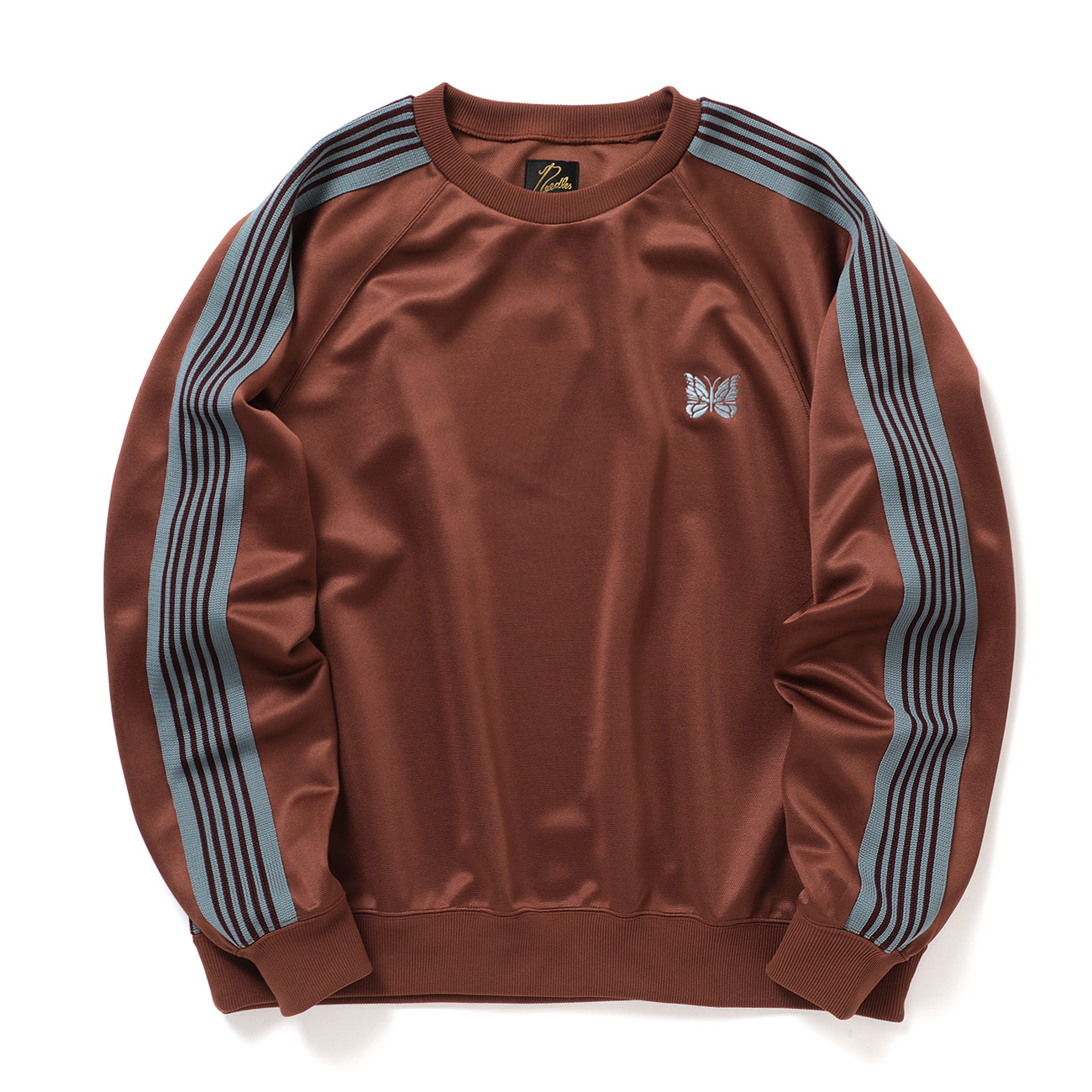 Needles / ニードルズ | Track Crew Neck Shirt - Poly Smooth - Rust 