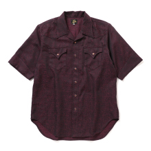 Needles / ニードルズ | S/S Western Shirt - Micro Shadow Plaid - Burgundy